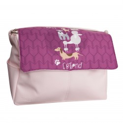 Baby bag leatherette dogs Pink