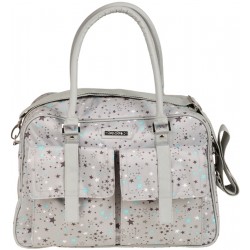 Bolsa Maternidad + Cambiador Stories Gris con Estrellitas Agua Marina 